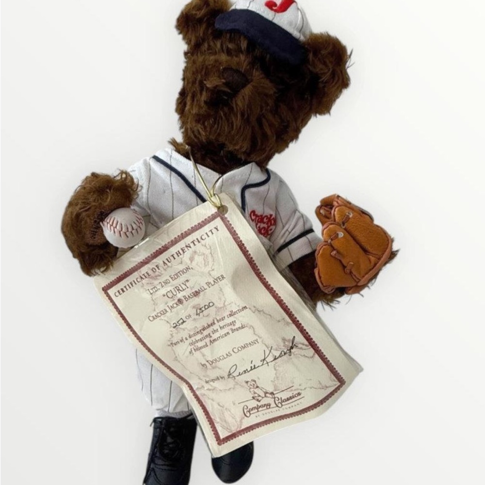 Cracker Jack "Curly" Baseball Player Bear 15" | Limited Edition #252/1500 | COA